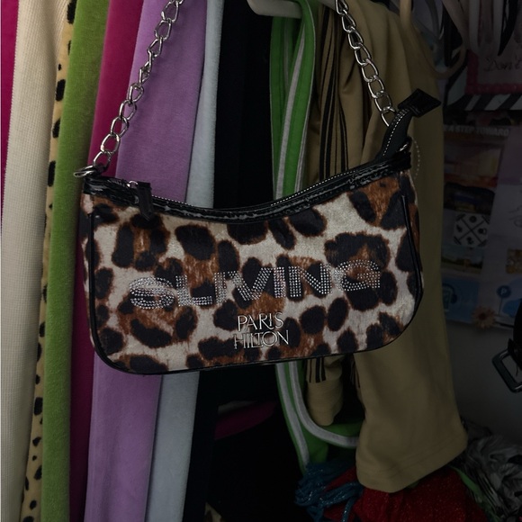Paris Hilton Brown Leopard Shoulder Bag - Picture 2 of 9